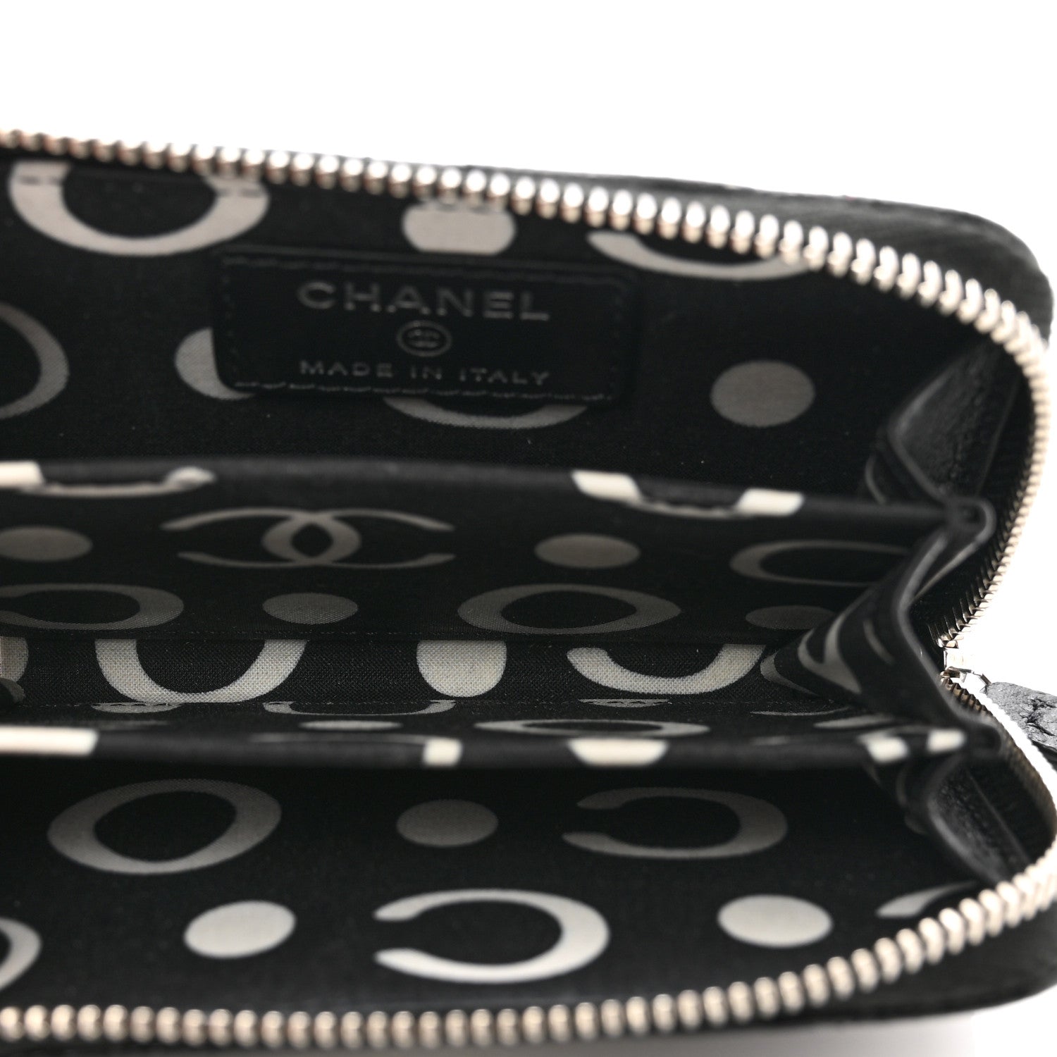 Chanel Caviar Quilted Coco Chanel Logo CC Zip Coin Purse Black 5 of 8