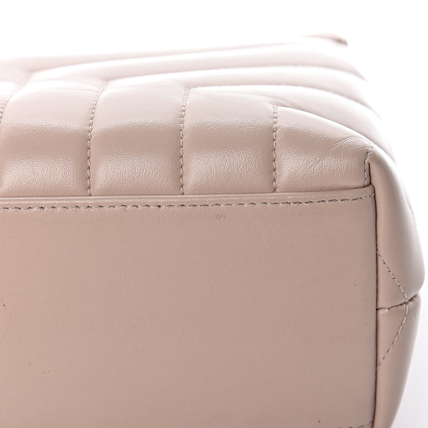 Calfskin Y Quilted Monogram Small Loulou Chain Satchel Nude Powder