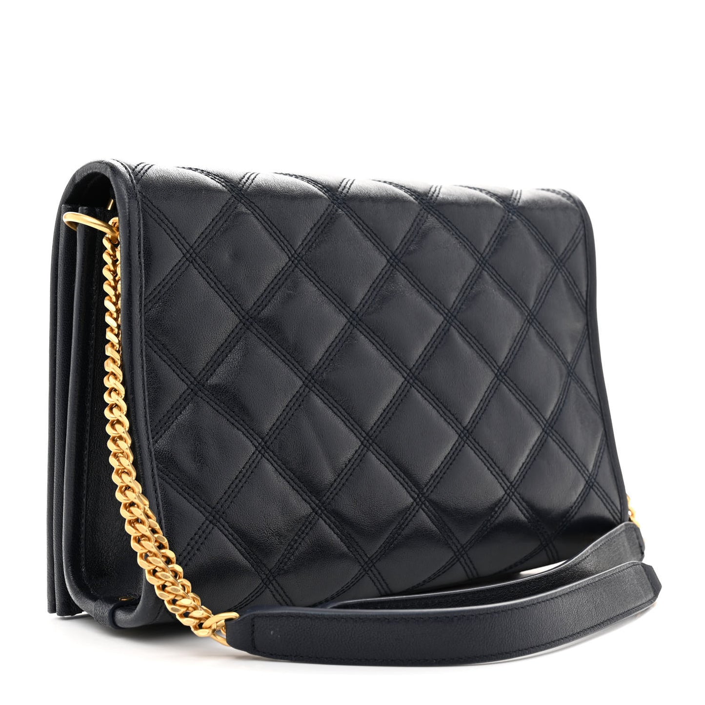 Lambskin Quilted Mini Becky Chain Bag Deep Marine