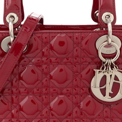 Christian Dior Patent Cannage Medium Lady Dior Red 8 of 13
