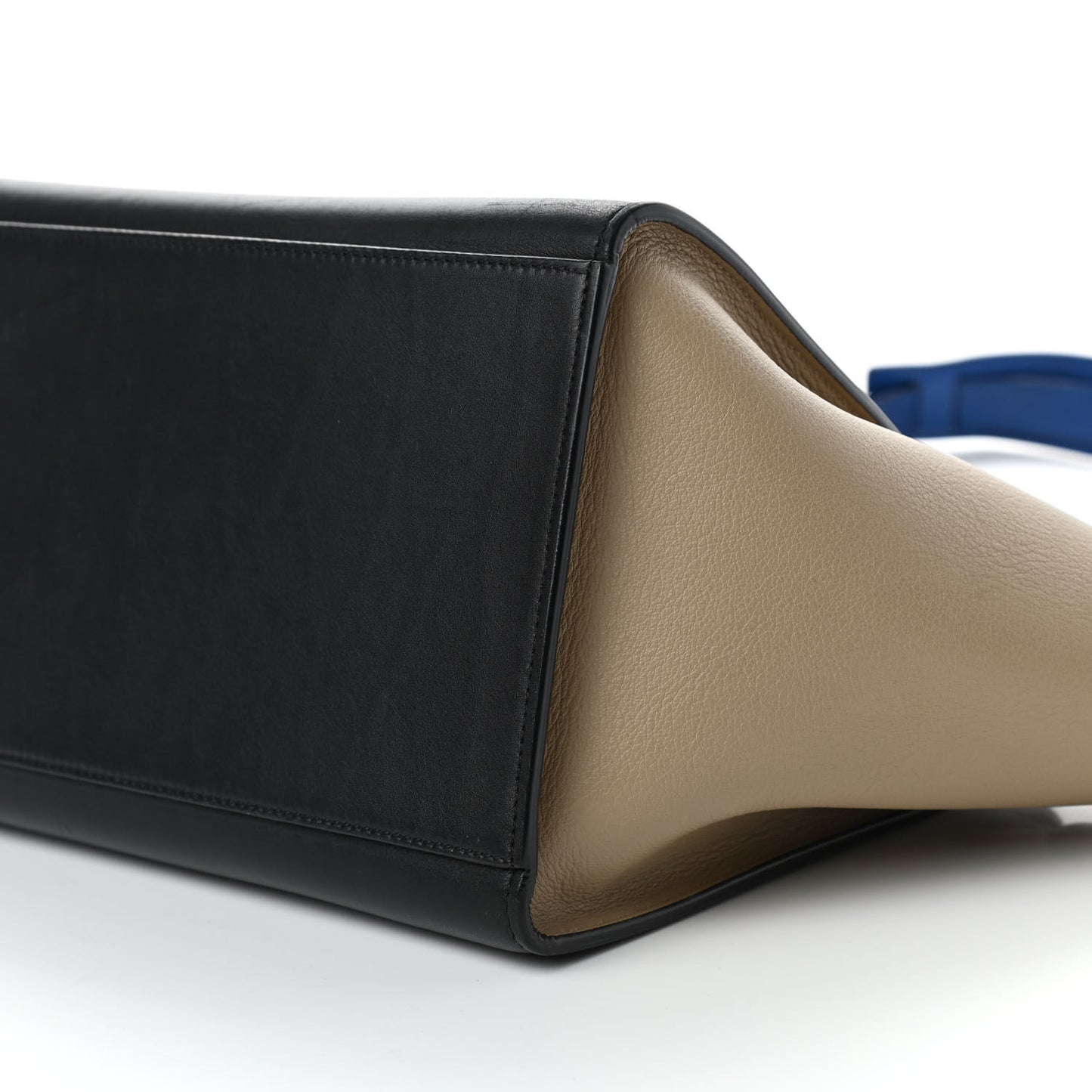 Elephant Calfskin Small Tri-Color Trapeze Indigo