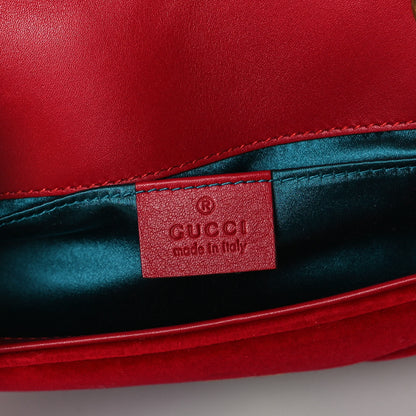 Gucci Velvet Matelasse Mini GG Marmont Shoulder Bag Hibiscus Red 6 of 12