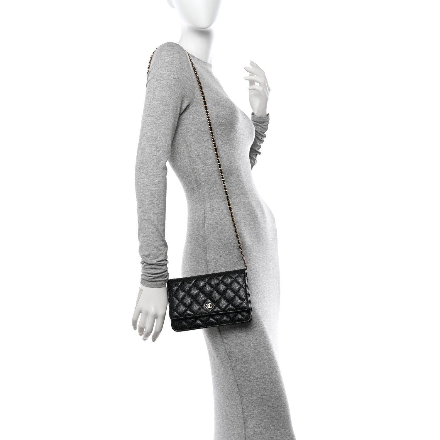 Chanel Caviar Quilted Wallet on Chain WOC Black 2 of 12