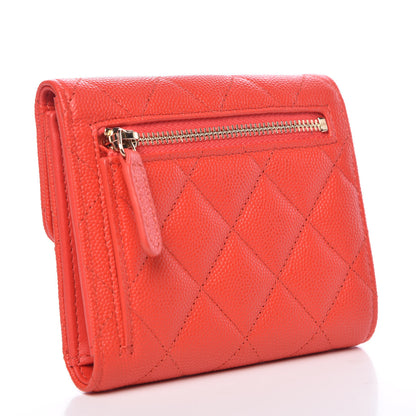 Chanel Caviar Quilted Compact Flap Wallet Red 3 of 9