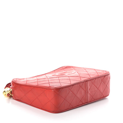 Chanel Lambskin Quilted Tassel Camera Case Red 3 of 11