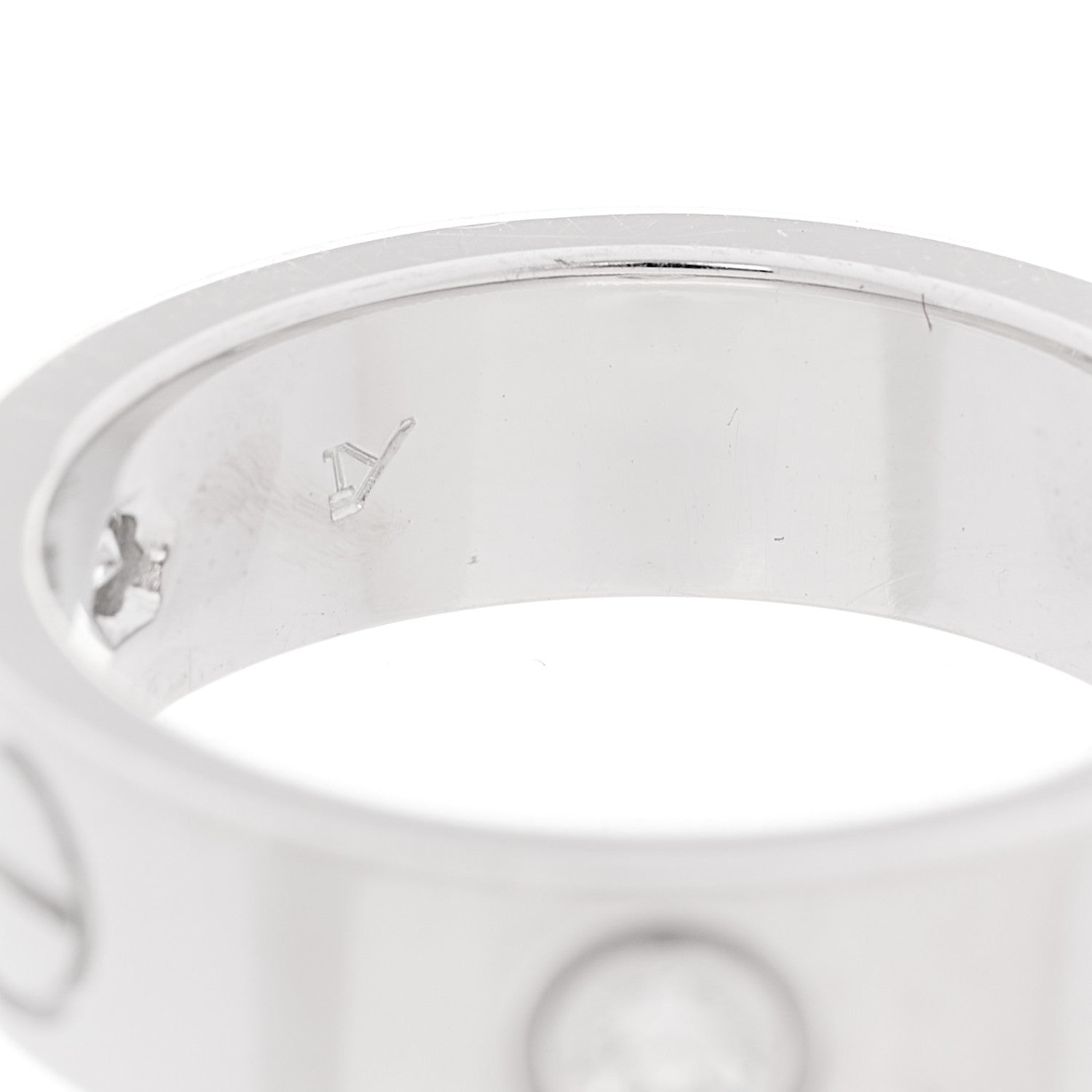 Cartier 18K White Gold 3 Diamond 5.5mm LOVE Ring 51 5.75 6 of 6