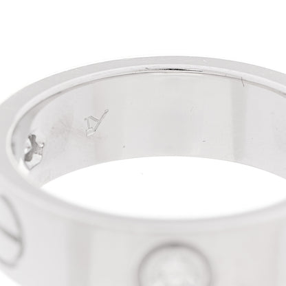 Cartier 18K White Gold 3 Diamond 5.5mm LOVE Ring 51 5.75 6 of 6