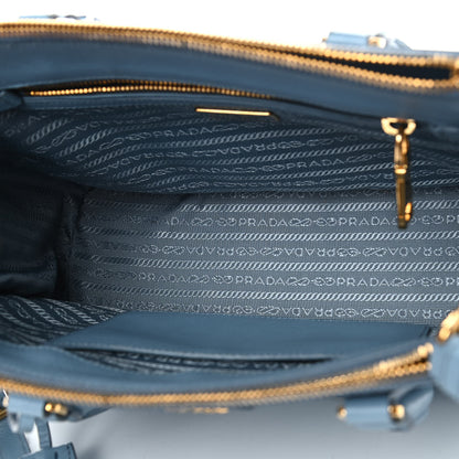 Prada Saffiano Small Galleria Double Zip Tote Aviazione 4 of 6
