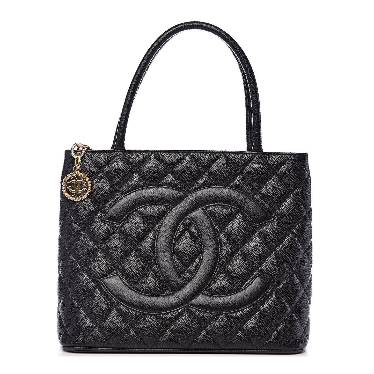 Caviar Medallion Tote Black