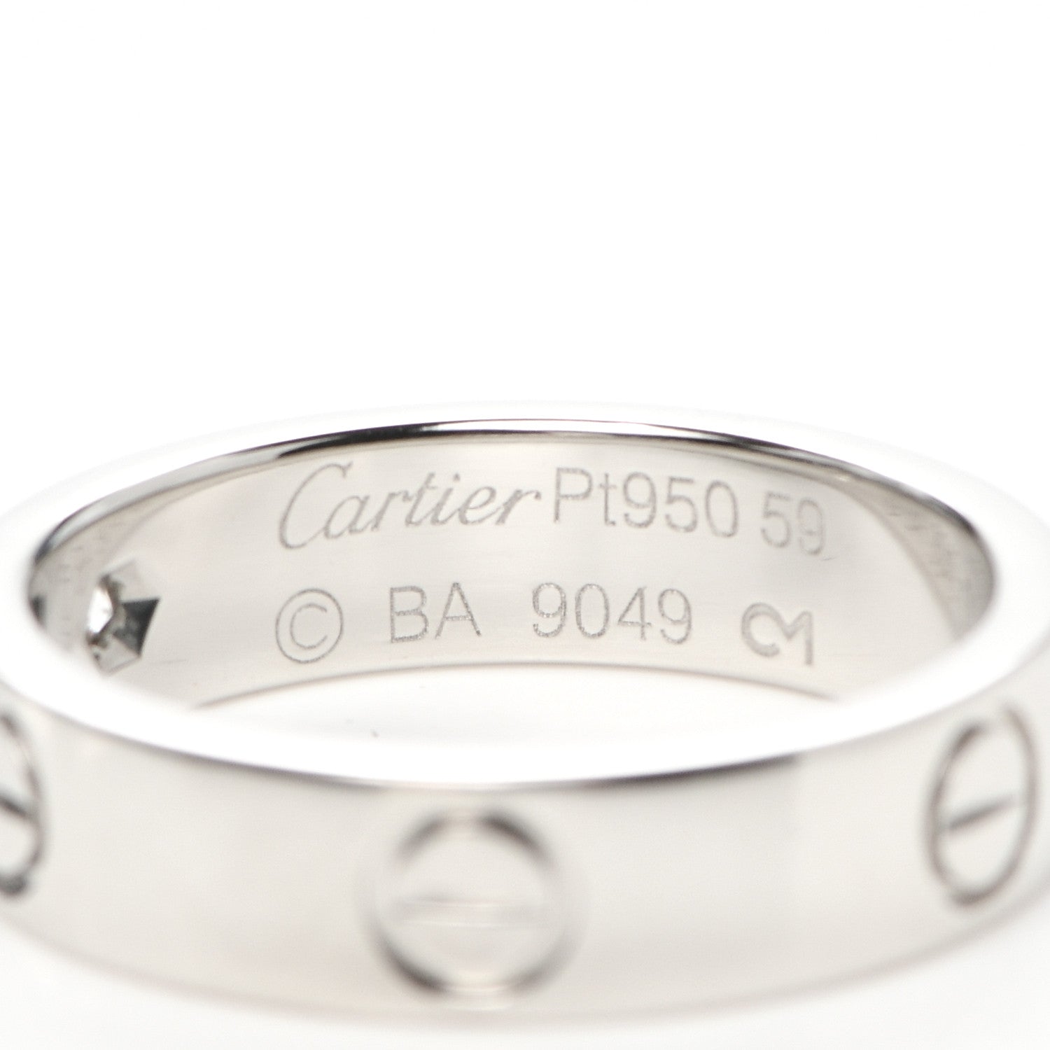 Cartier Platinum Diamond 5.5mm LOVE Ring 59 8.75 4 of 4