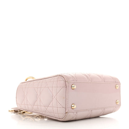 Christian Dior Metallic Lambskin Cannage Mini Lady Dior Lotus 4 of 12