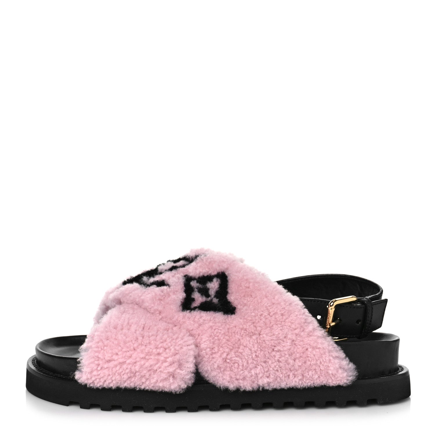 Louis Vuitton Shearling Paseo Sandals 39 Pink 1 of 7