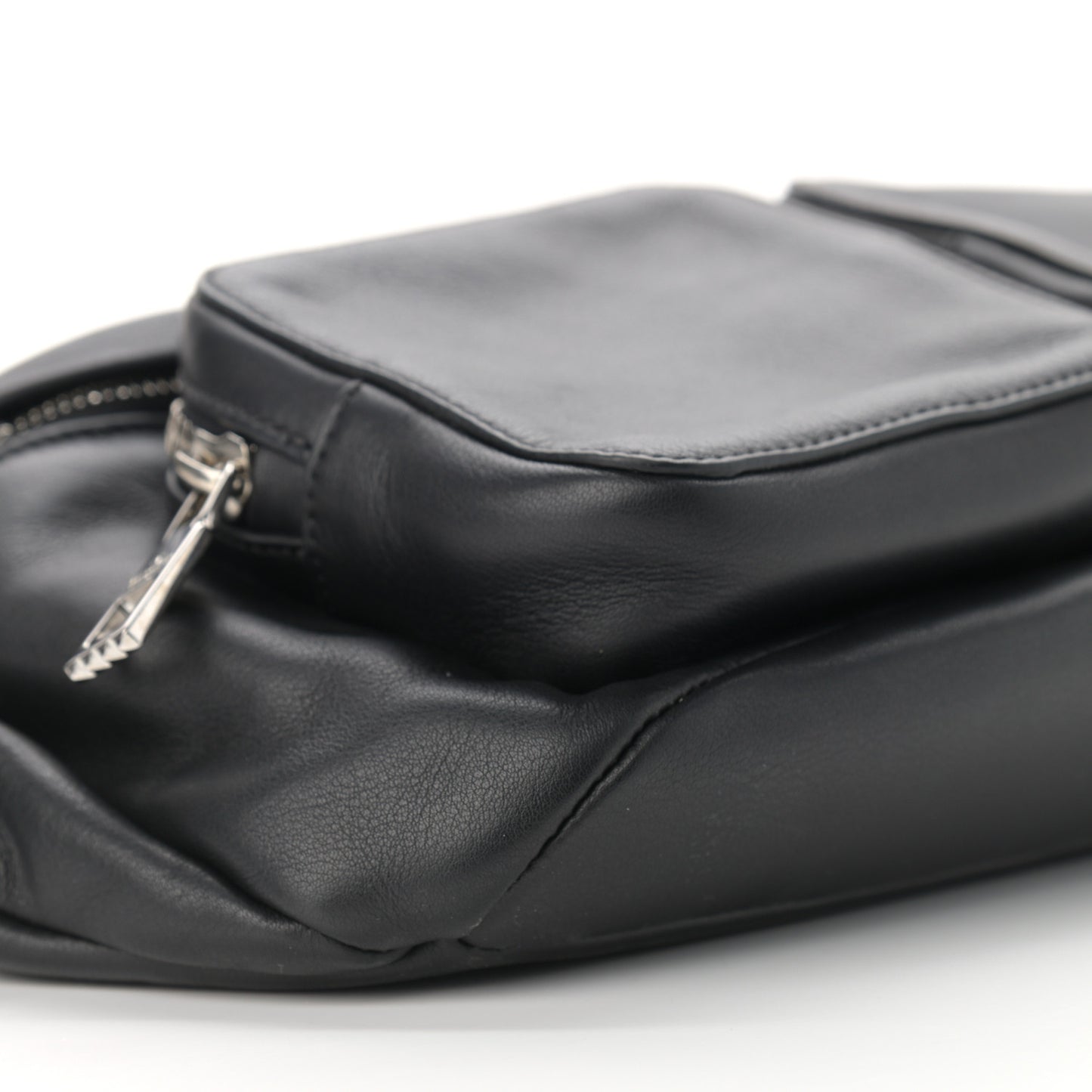 Calfskin Rockstud Belt Bag Black