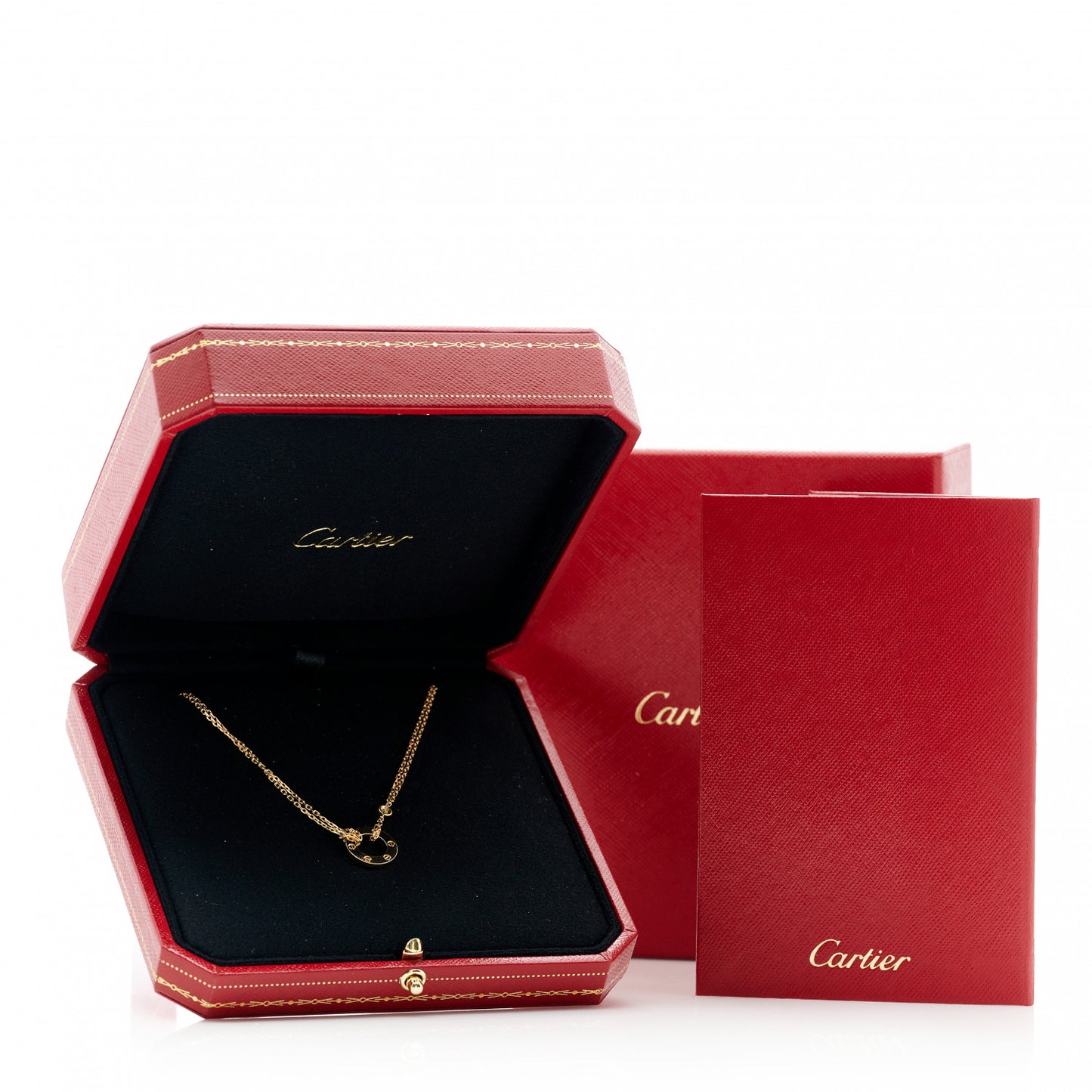 18K Yellow Gold 2 Diamond LOVE Necklace