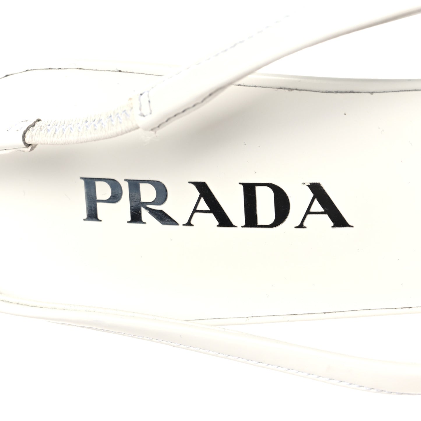 Calfskin Triangle Logo Pointed Toe 75mm Slingback Pumps 38.5 White