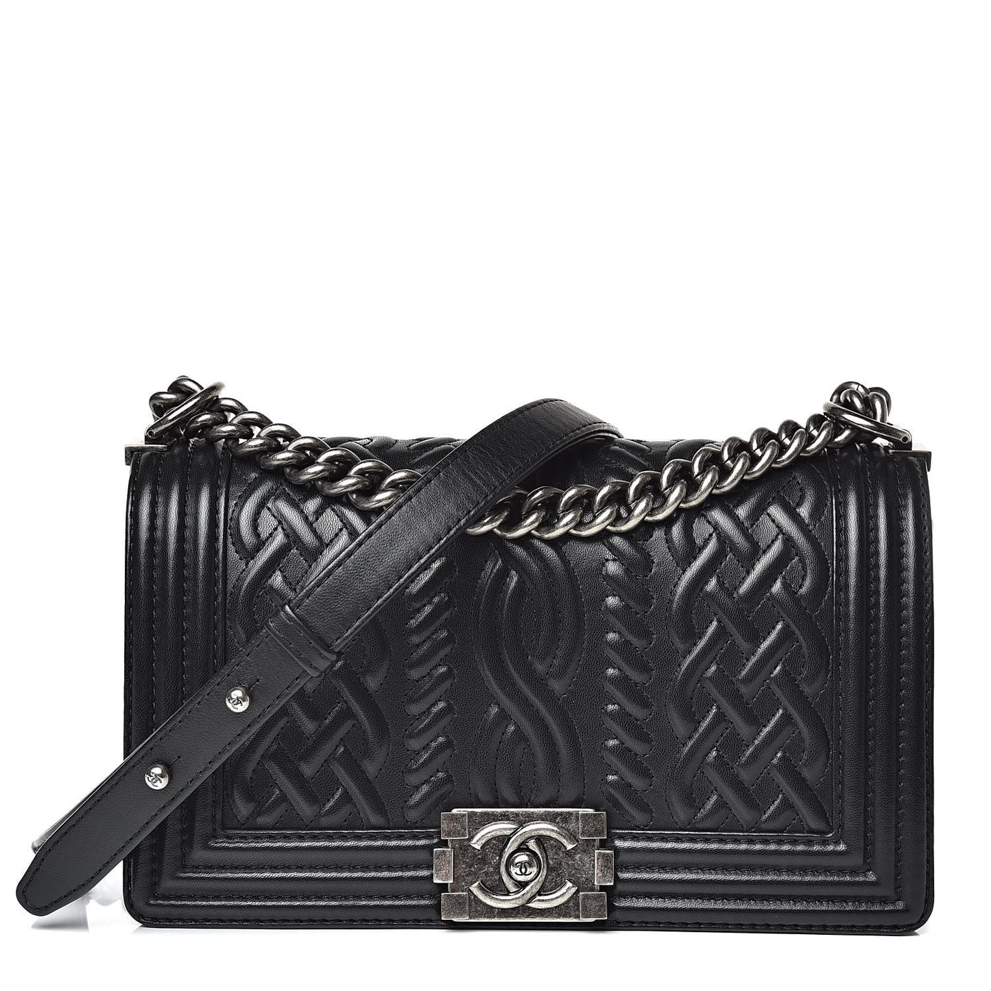 Lambskin Medium Celtic Boy Flap Black