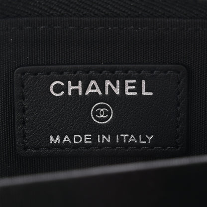 Chanel Iridescent Lambskin Camellia Embossed Zip Coin Purse Black 6 of 9