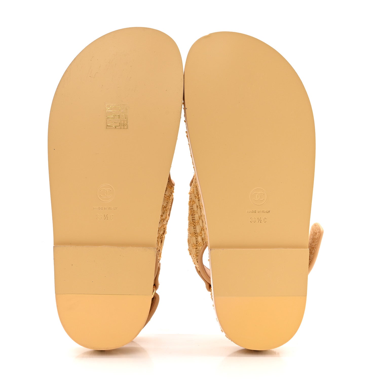 Chanel Braided Fabric Velcro Dad Sandals 38.5 Beige 6 of 12