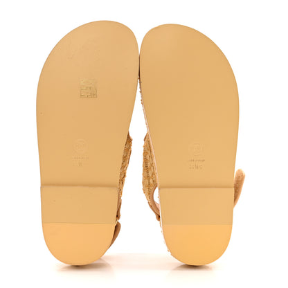 Chanel Braided Fabric Velcro Dad Sandals 38.5 Beige 6 of 12