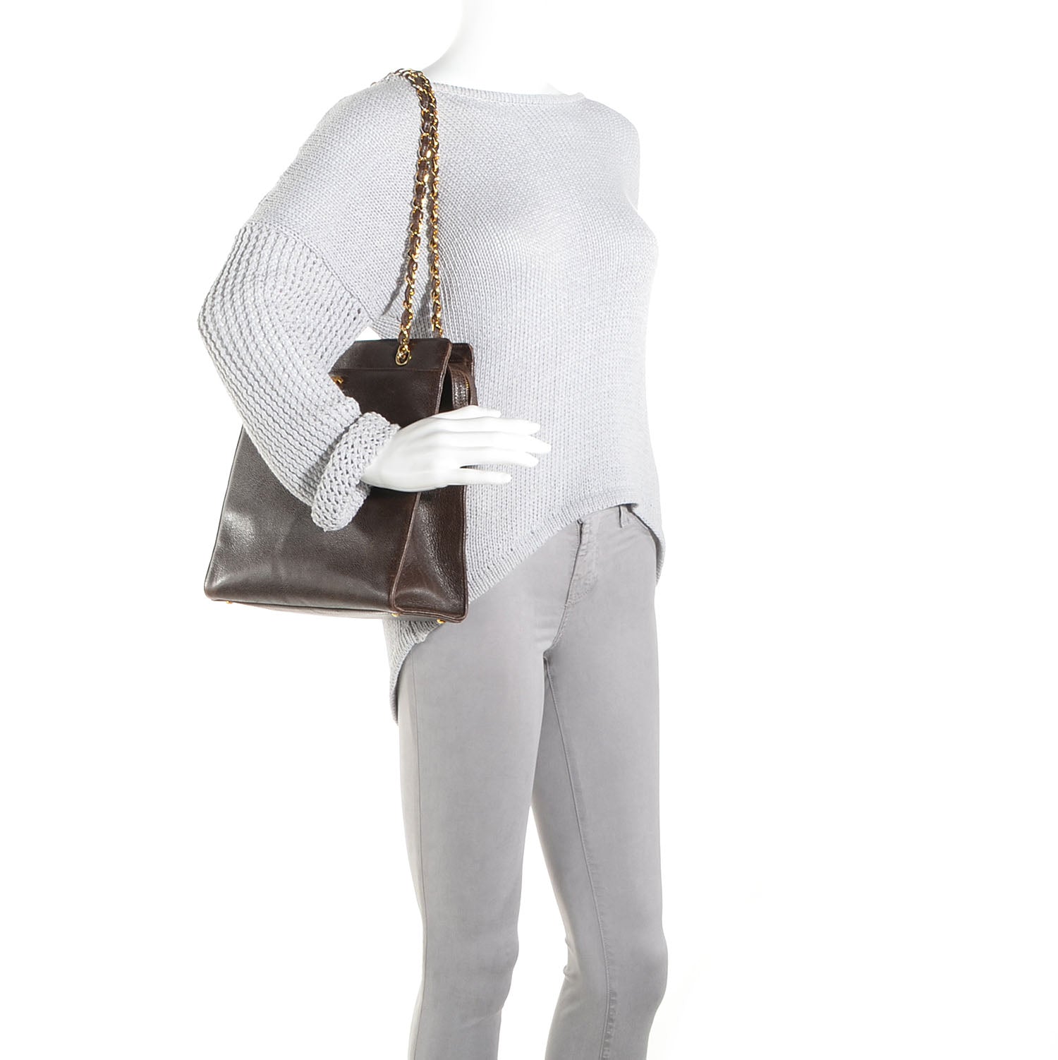 Chanel Caviar Shoulder Bag Dark Brown 2 of 7