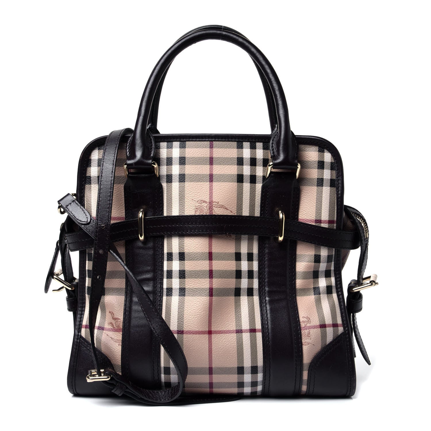 Burberry Haymarket Check Medium Minford Portrait Tote Chocolate 2 of 4