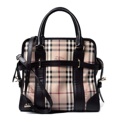 Burberry Haymarket Check Medium Minford Portrait Tote Chocolate 2 of 4