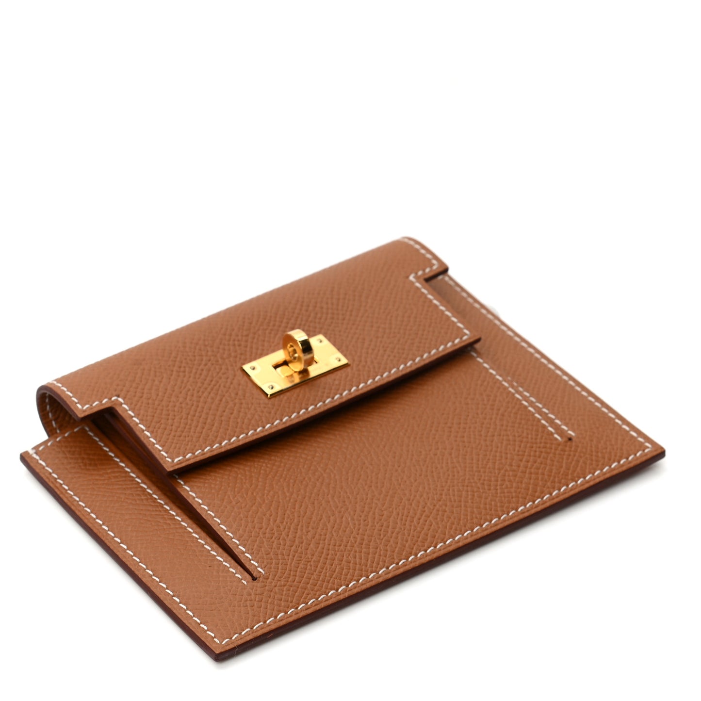 Epsom Kelly Pocket Compact Wallet Gold