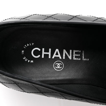 Chanel Calfskin Stitched CC Loafers 39 Black 7 of 11