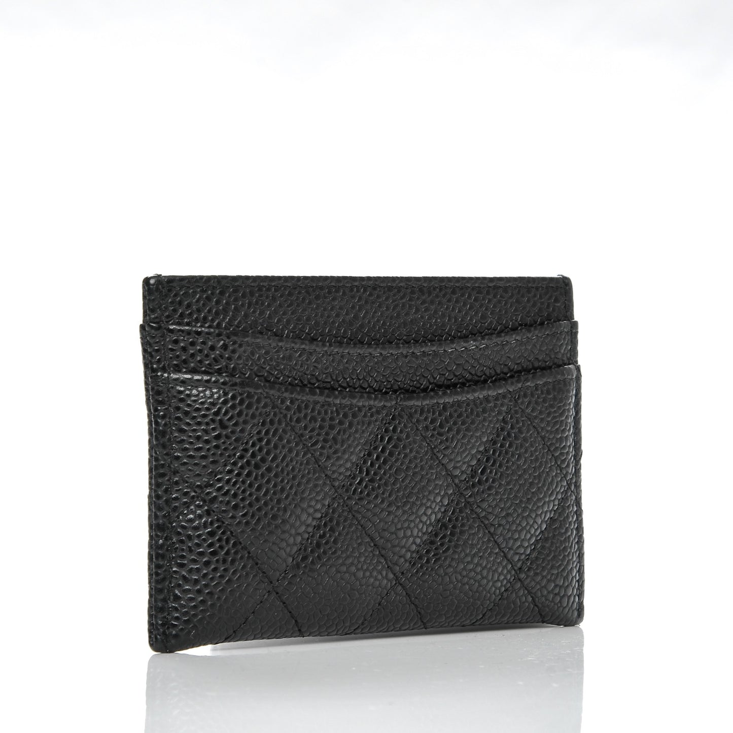 Caviar Quilted Card Holder Black