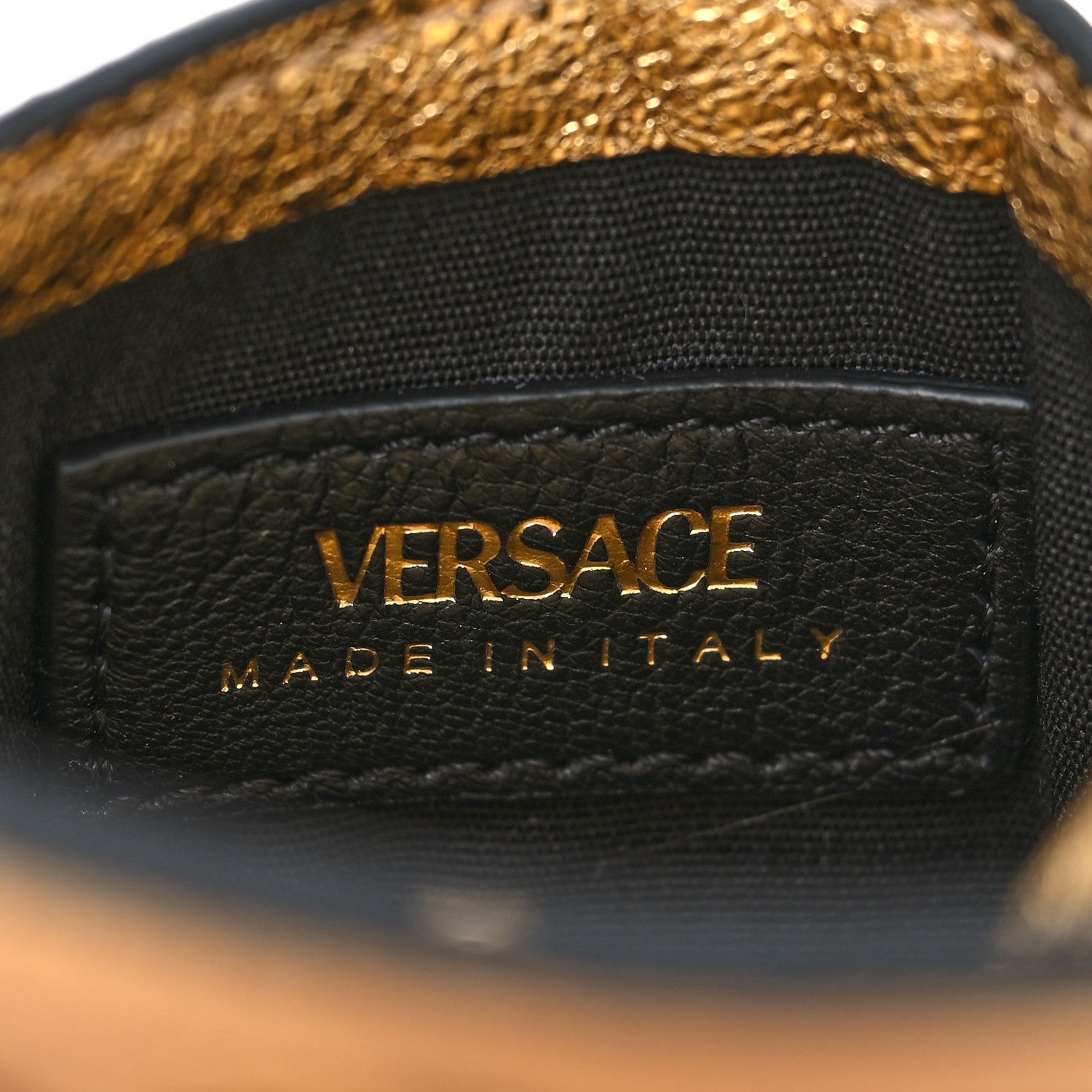 Versace Metallic Calfskin Medusa Chain Card Holder Gold 5 of 8