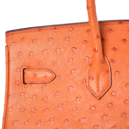 Hermes Ostrich Birkin 35 Orange 29 of 33