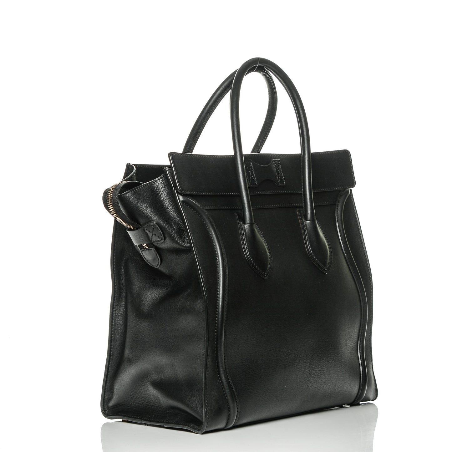 Smooth Calfskin Medium Luggage Black