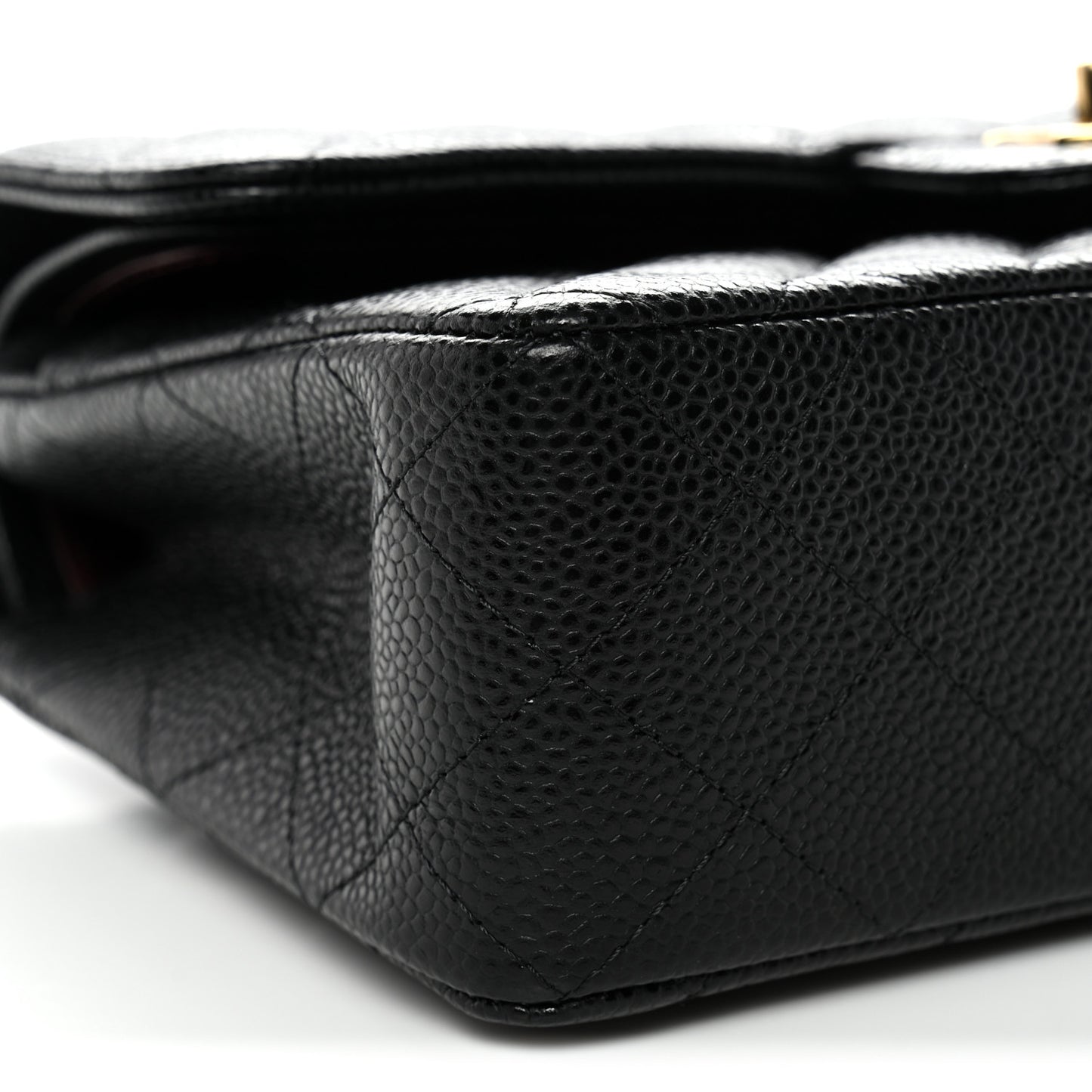 Caviar Quilted Small Double Flap Black