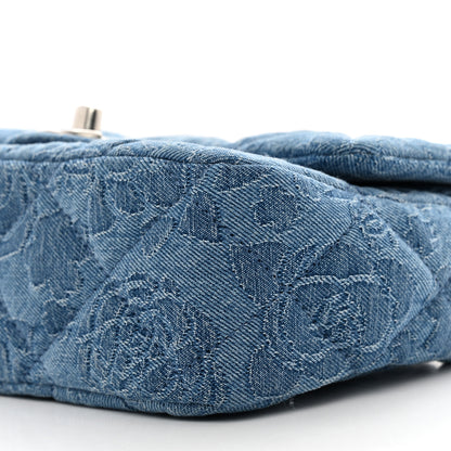 Chanel Denim Quilted Camellia Sweetheart Mini Flap Blue 10 of 10