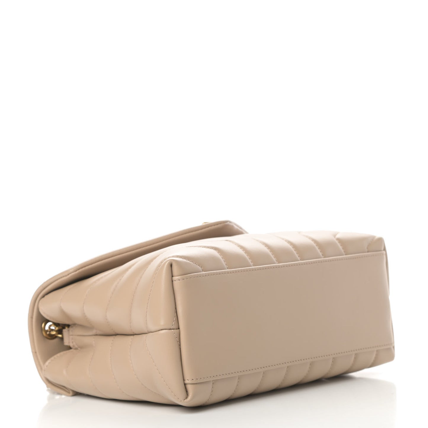 Calfskin Y Quilted Monogram Small Loulou Chain Satchel Dark Beige
