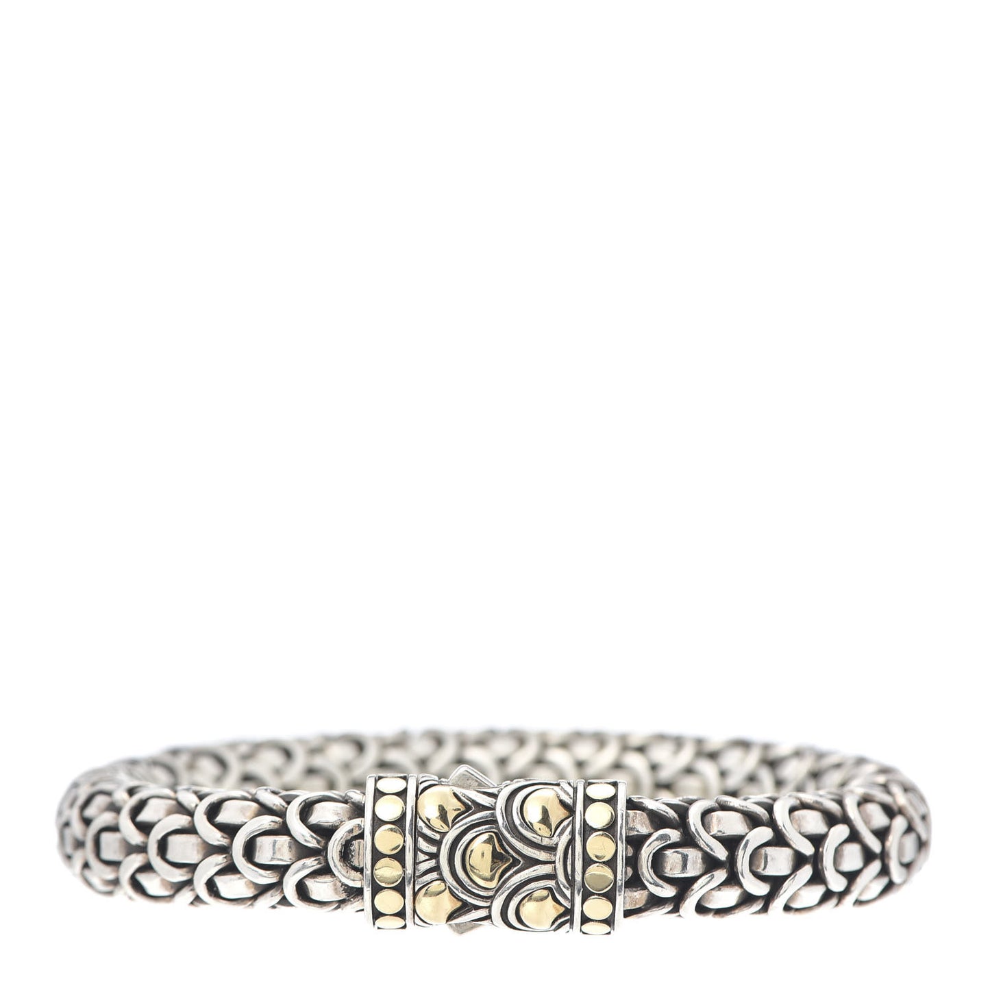 Sterling Silver 18K Yellow Gold 10mm Legends Naga Station Bracelet
