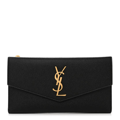 Saint Laurent Grain De Poudre Monogram Uptown Wallet Black 1 of 7