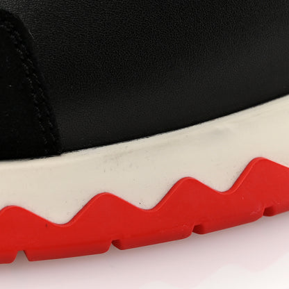 Hermes Calfskin Technical Canvas Suede Goatskin Womens Stadium Sneakers 37.5 Black 14 of 15