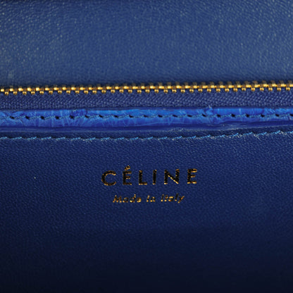 Celine Python Medium Classic Box Flap Bag Indigo 6 of 9