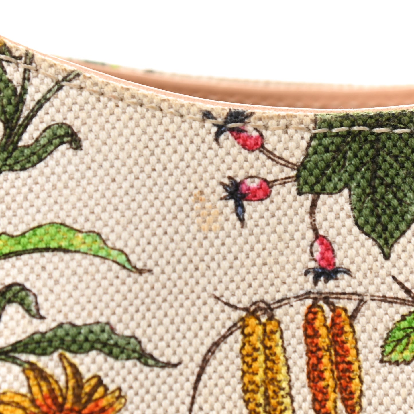 Canvas Floral Flora Bamboo Handle Bag