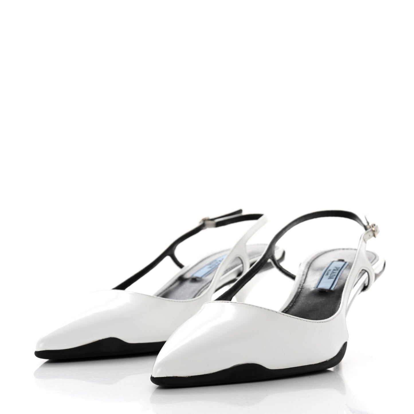 Spazzolato Pointed Toe 55mm Slingback Pumps 38 White