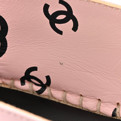 Chanel Lambskin Printed Coco Beach Espadrilles 36 Light Pink Black 11 of 12