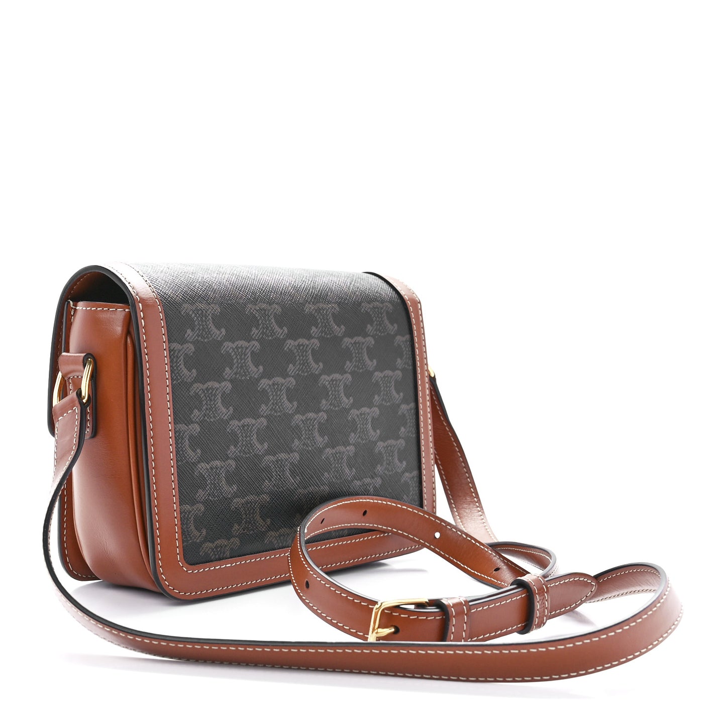 Calfskin Triomphe Canvas Teen Triomphe Bag Tan