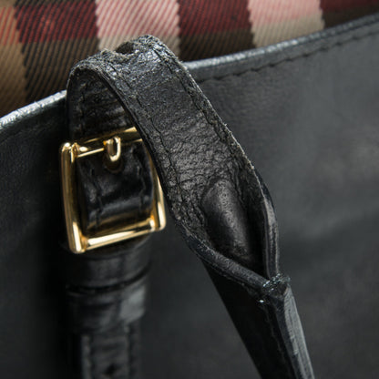 Burberry Calfskin House Check Small Salisbury Tote Black 12 of 13