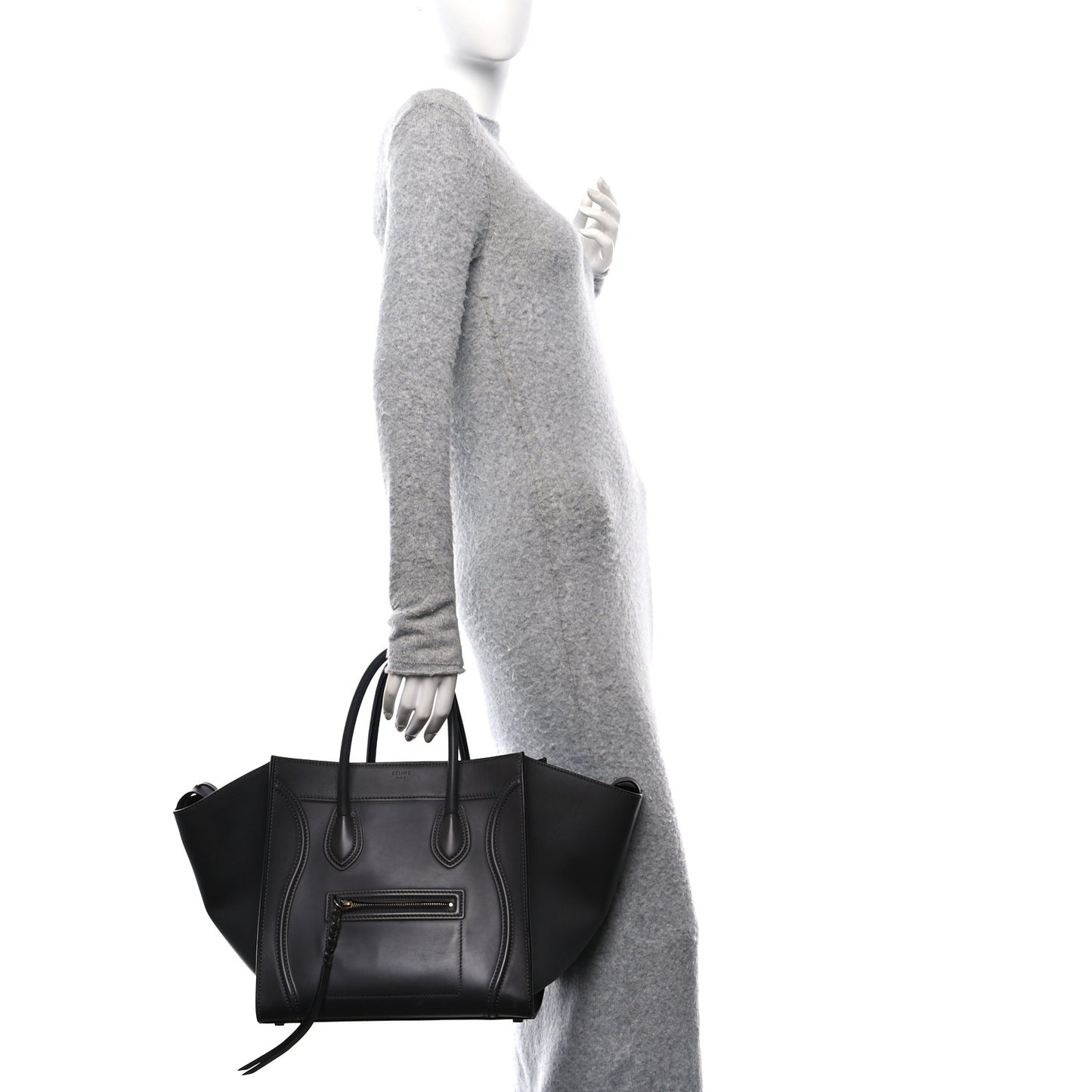 Smooth Calfskin Medium Phantom Luggage Grey