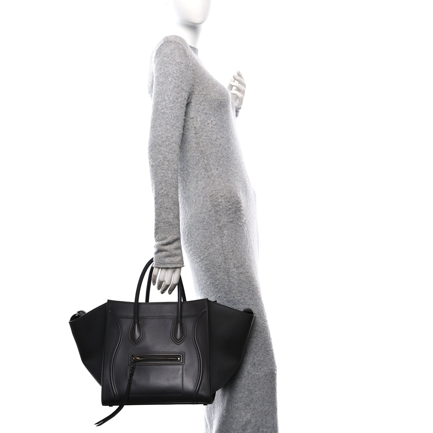 Celine Smooth Calfskin Medium Phantom Luggage Grey 3 of 10