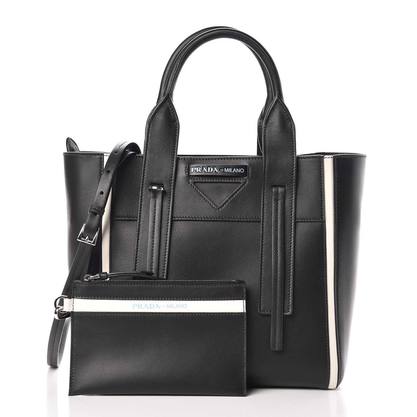 Grace Lux Light Small Ouverture Shoulder Bag Black White
