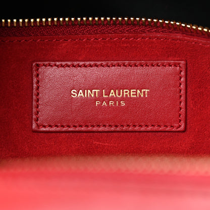Saint Laurent Calfskin Classic Duffle 6 Red 6 of 15