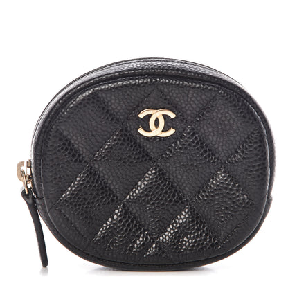 Chanel Caviar Quilted Zip Around Classic Coin Purse Black 1 of 8