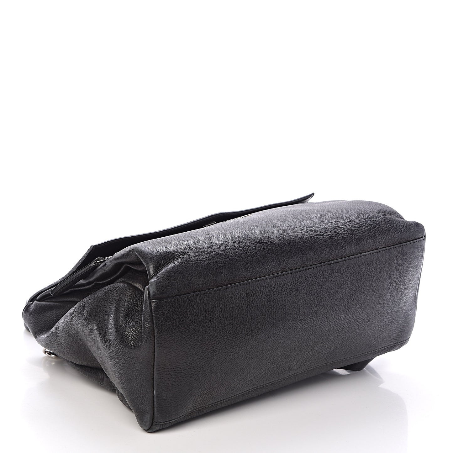 Waxy Grained Calfskin Medium Pandora Pure Flap Bag Black